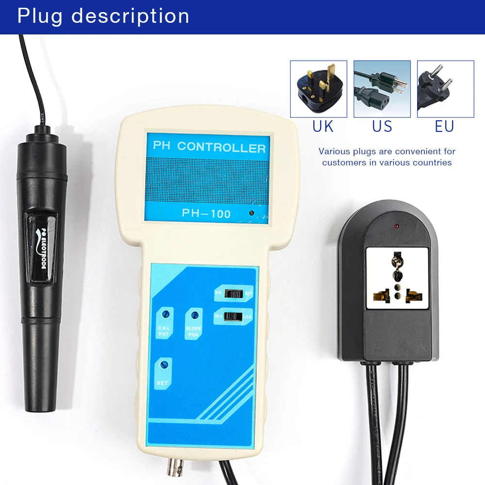 Controlador de PH en línea de 0-14pH, pantalla Digital, Detector de calidad del agua, Monitor de agua para piscina y pecera con electrodo compuesto de PH - imagen 2
