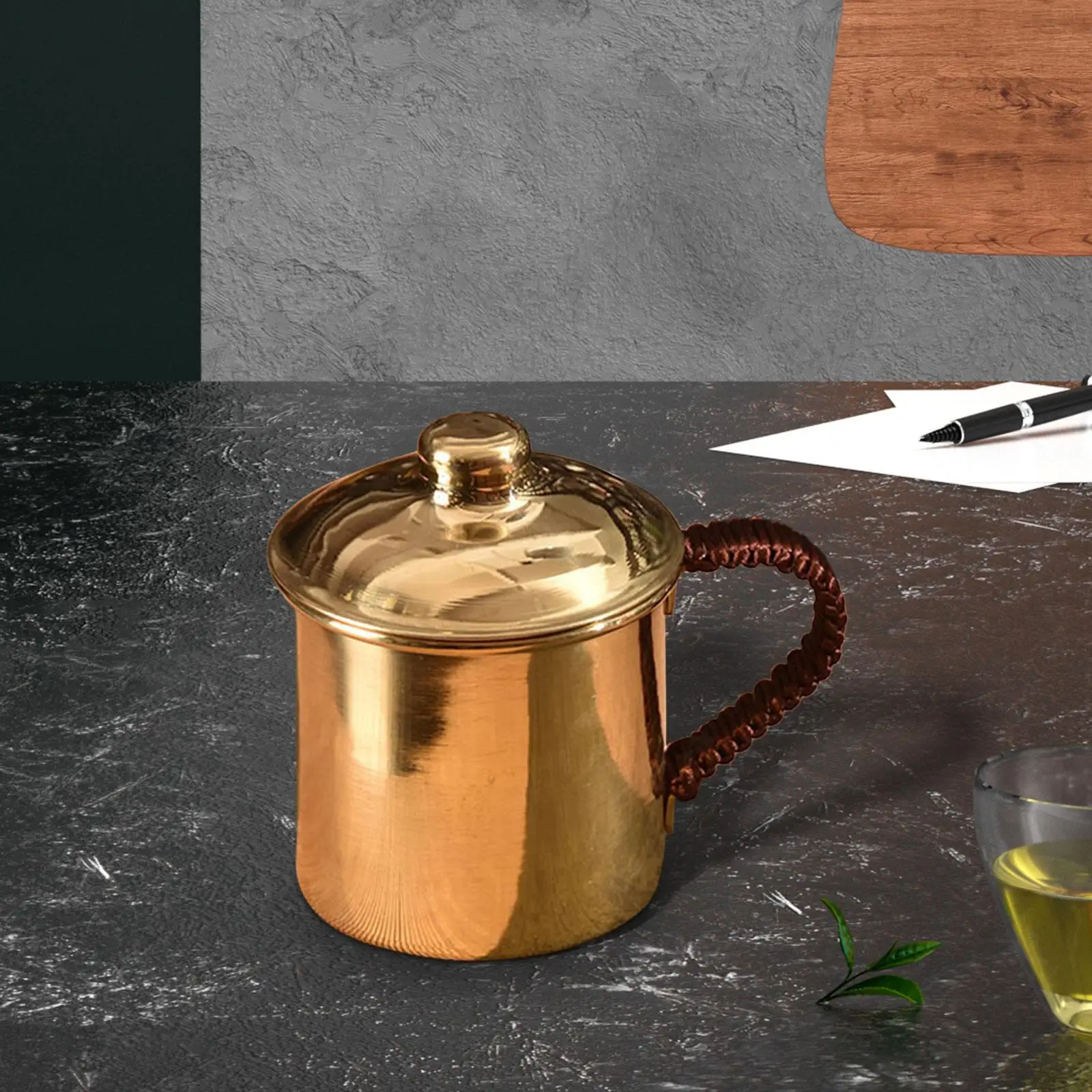 Handmade Pure Copper Cup Teaware Easy Clean Sturdy Practical Copper Coffee Mug for Milk Beer Tea Room Restaurant Coffee Shop