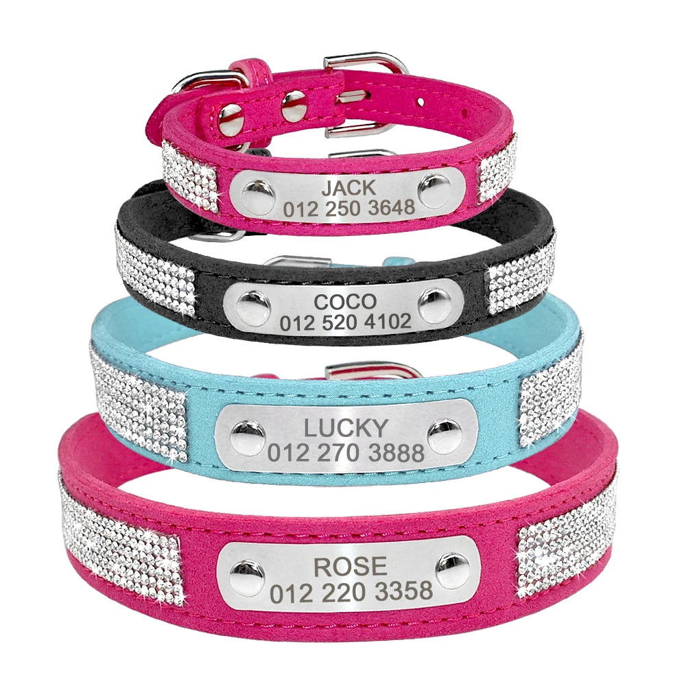 Collar de Perro Personalizado con Identificación y Lentejuelas Brillantes - imagen 4