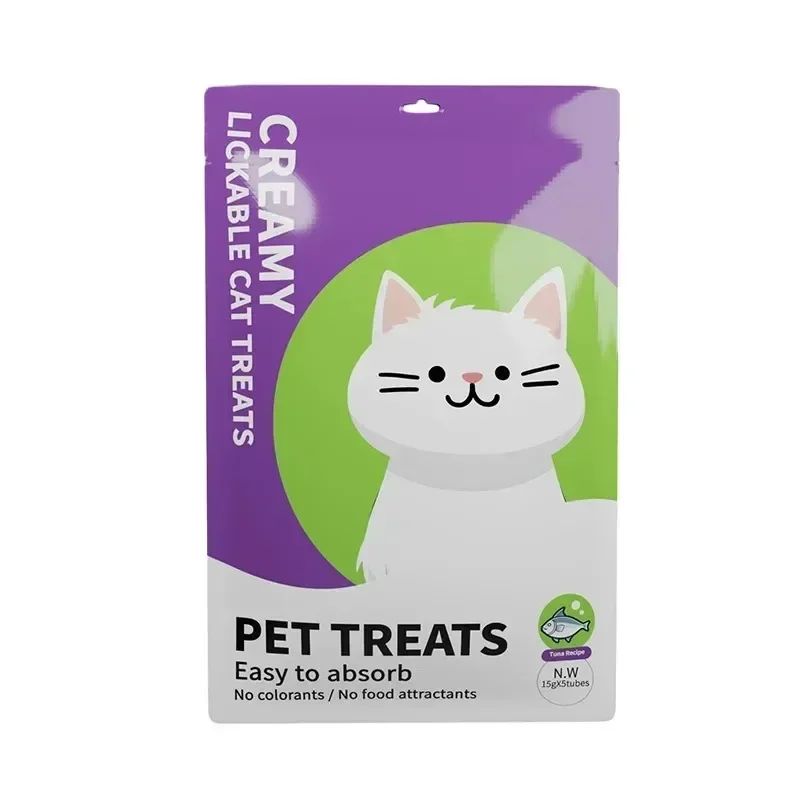 Aperitivos de gran capacidad para gatos, comida húmeda para gatos, pollo + festón, atún, salmón, accesorios para mascotas, suministros para mascotas, 75g x 20 bolsas - imagen 5