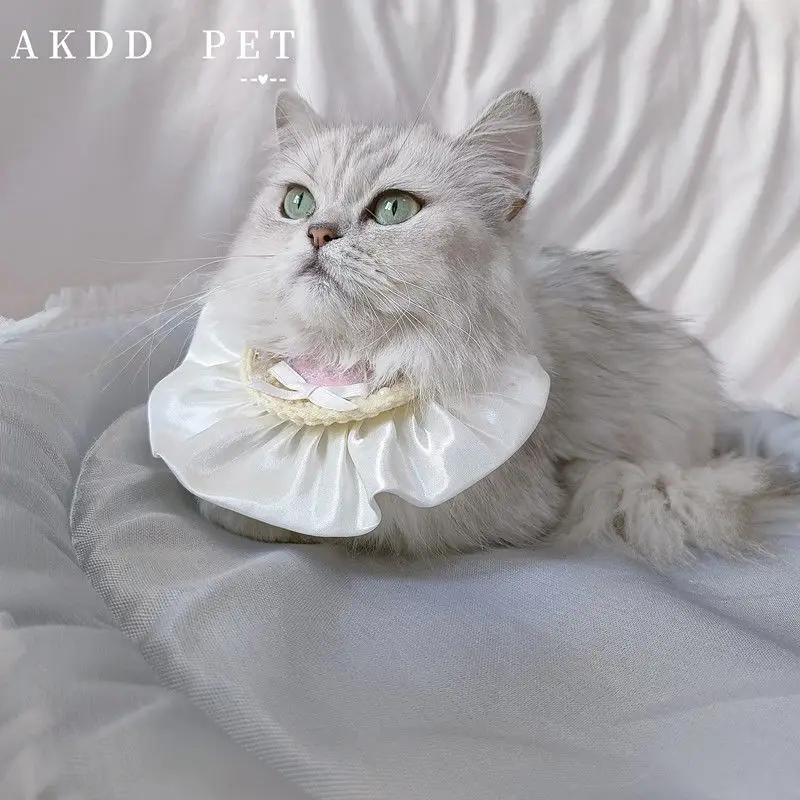 Pet Love-toallita de labios bordada hecha a mano, gato, perro, amor, bufanda de cuello, joyería linda, accesorios para mascotas para perros pequeños - imagen 5