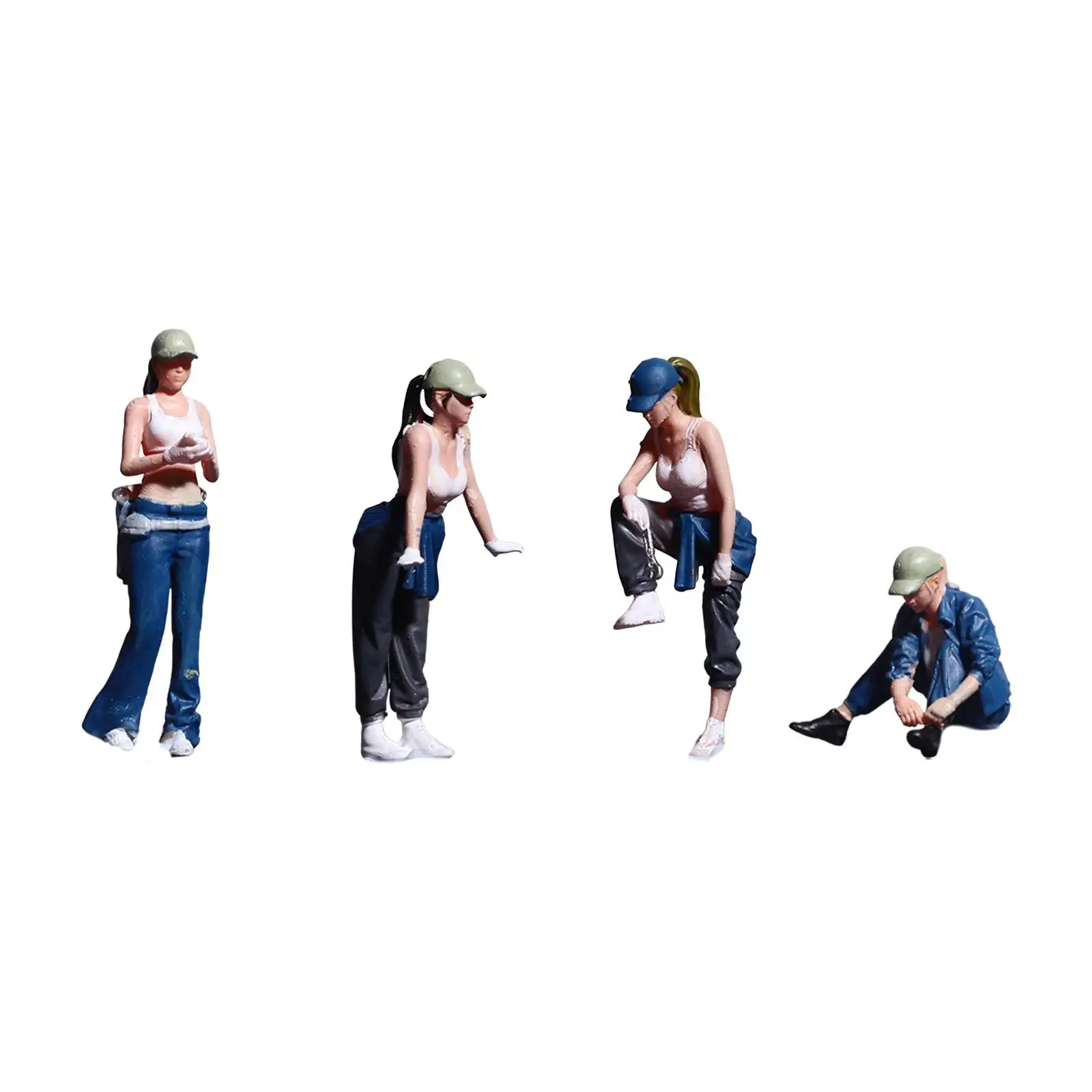 Figura femenina en miniatura chica reparadora de coches para dioramas - imagen 3