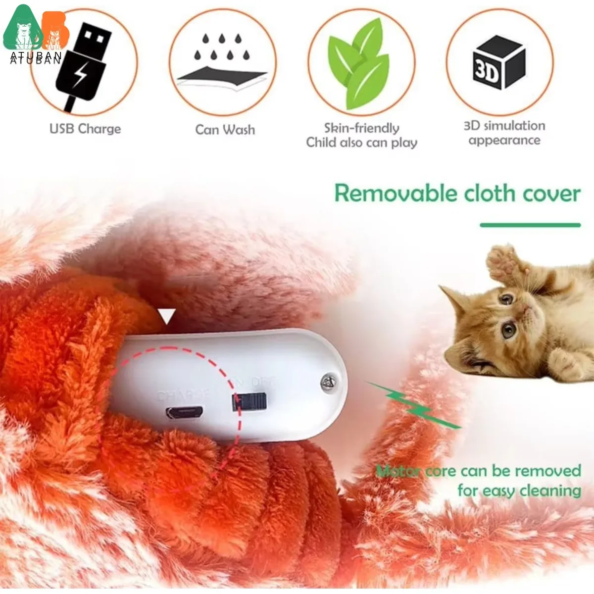 Juguete eléctrico peluche langosta para gatos y perros con hierba gatera - imagen 2