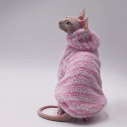 Abrigo de vellón con capucha para gato Sphynx – Calidez en invierno