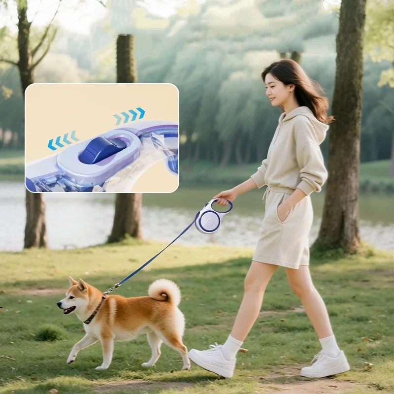 Correa retráctil automática de nailon duradero de 5M para perros pequeños, medianos y grandes, cable extensible para caminar con perros - imagen 5