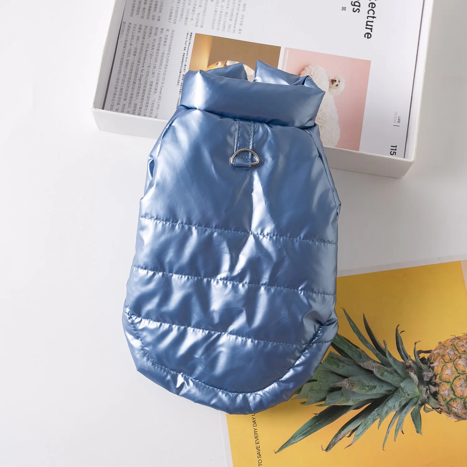 Ropa de algodón impermeable para mascotas, ropa para perros, calidez de invierno, espacio grueso, ropa de algodón de tracción de dos patas plateada, ropa para cachorros - imagen 4