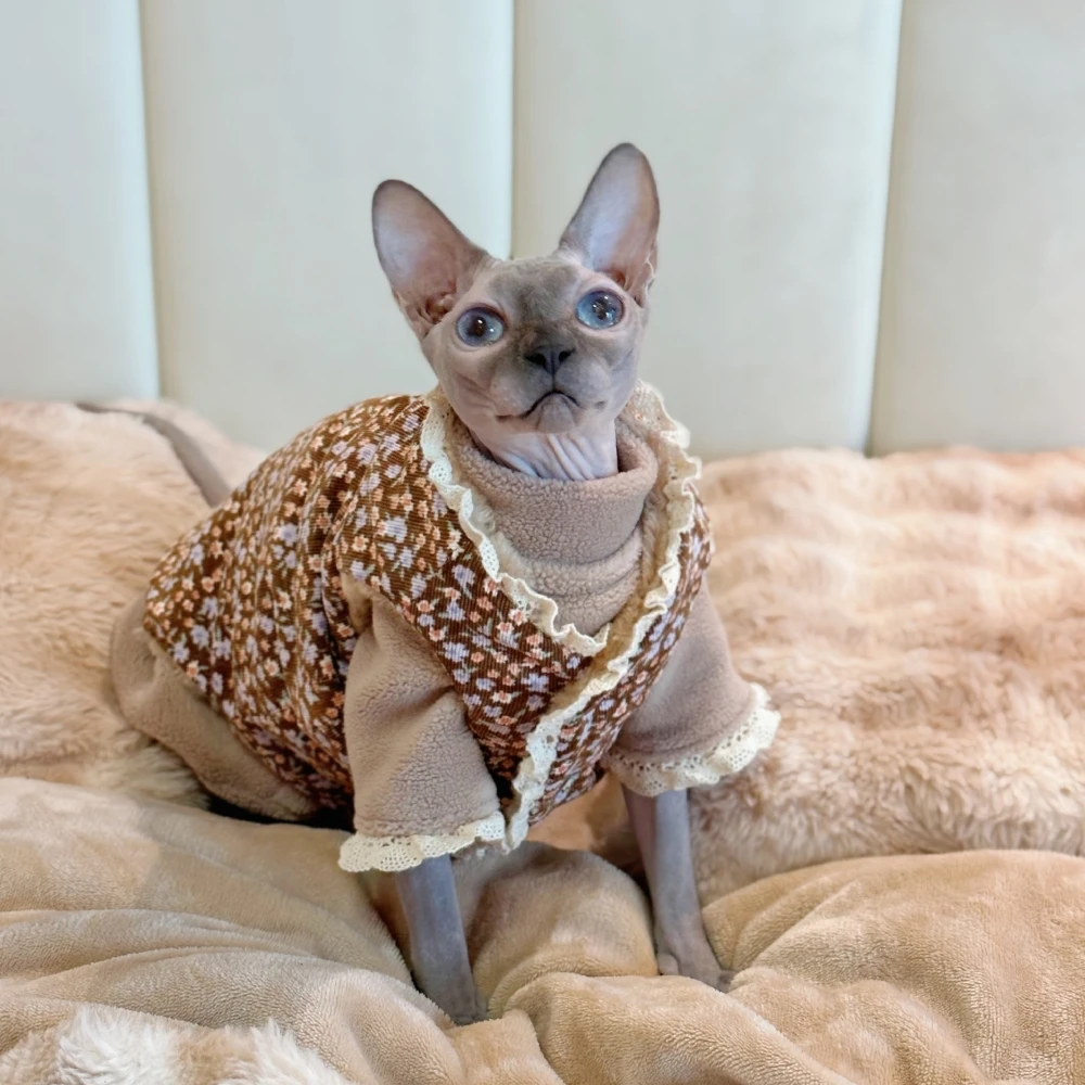 Chaqueta de algodón para gato Sphynx, cálida y suave - imagen 5