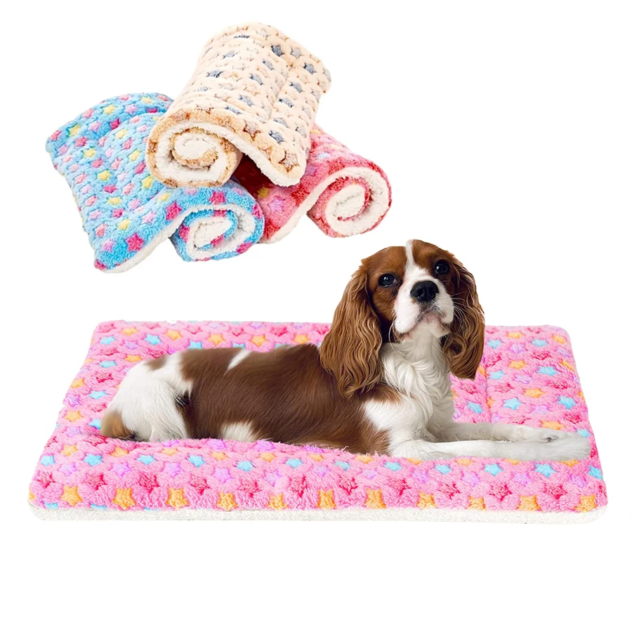 Estera de franela para dormir de invierno para mascotas, cama para perros, gatos, cachorros, sofá para perros, colchón encantador, cojín para perros pequeños y grandes, manta para mascotas