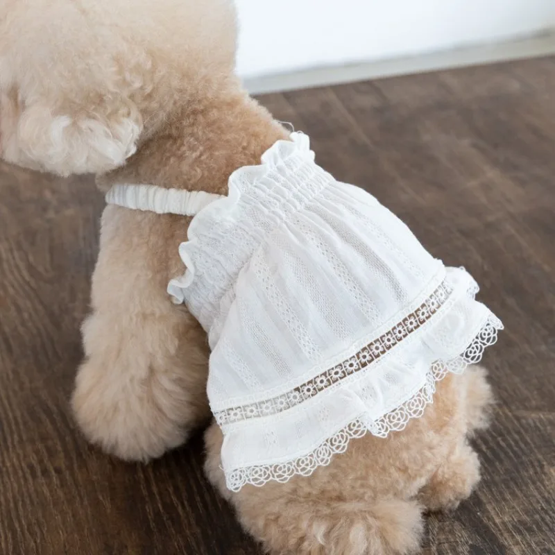 Top de encaje con tirantes para perros pequeños, estilo elegante - imagen 2