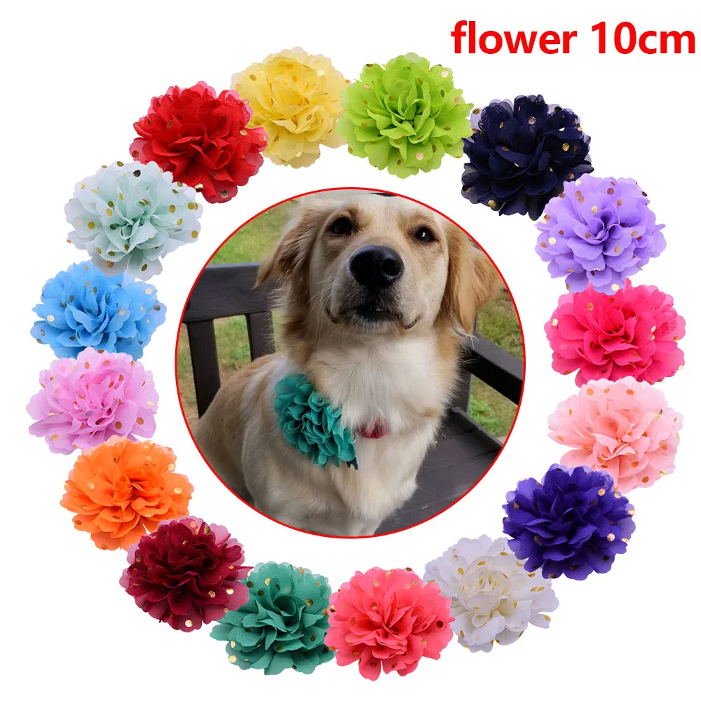 Collar de flores grandes para perros, pajaritas extraíbles para perros, accesorios para el cuidado de mascotas, 20/50 Uds.