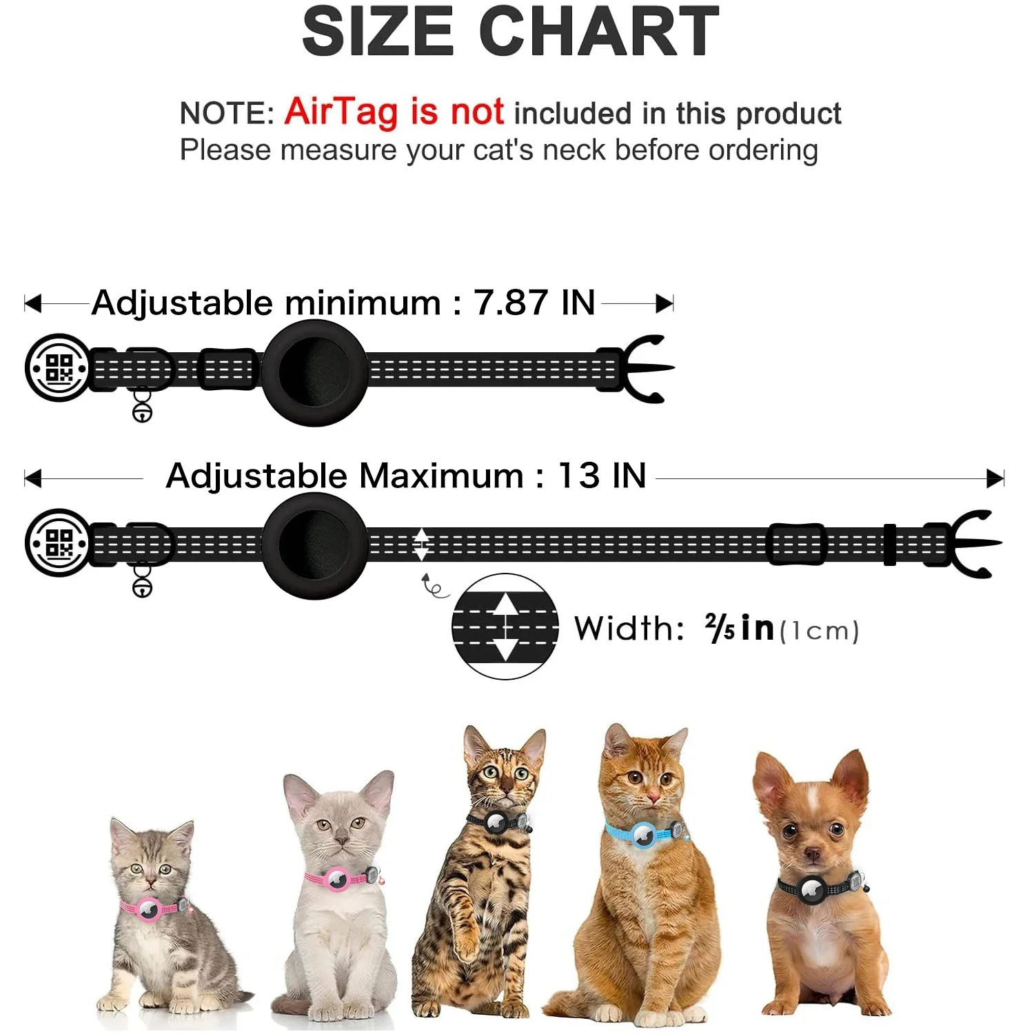 Collar GPS AirTag para gato con placa QR reflectante - imagen 3