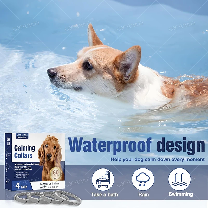 Nuevo lanzamiento 3/4 Pc Collar calmante para perros gato aliviar la ansiedad protección collares retráctiles para cachorros gatitos accesorios para perros grandes - imagen 3