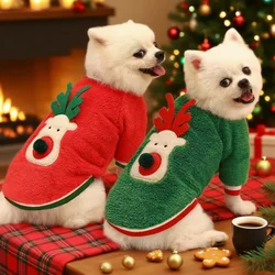 Abrigo navideño Papá Noel para perros y gatos pequeños, medianos