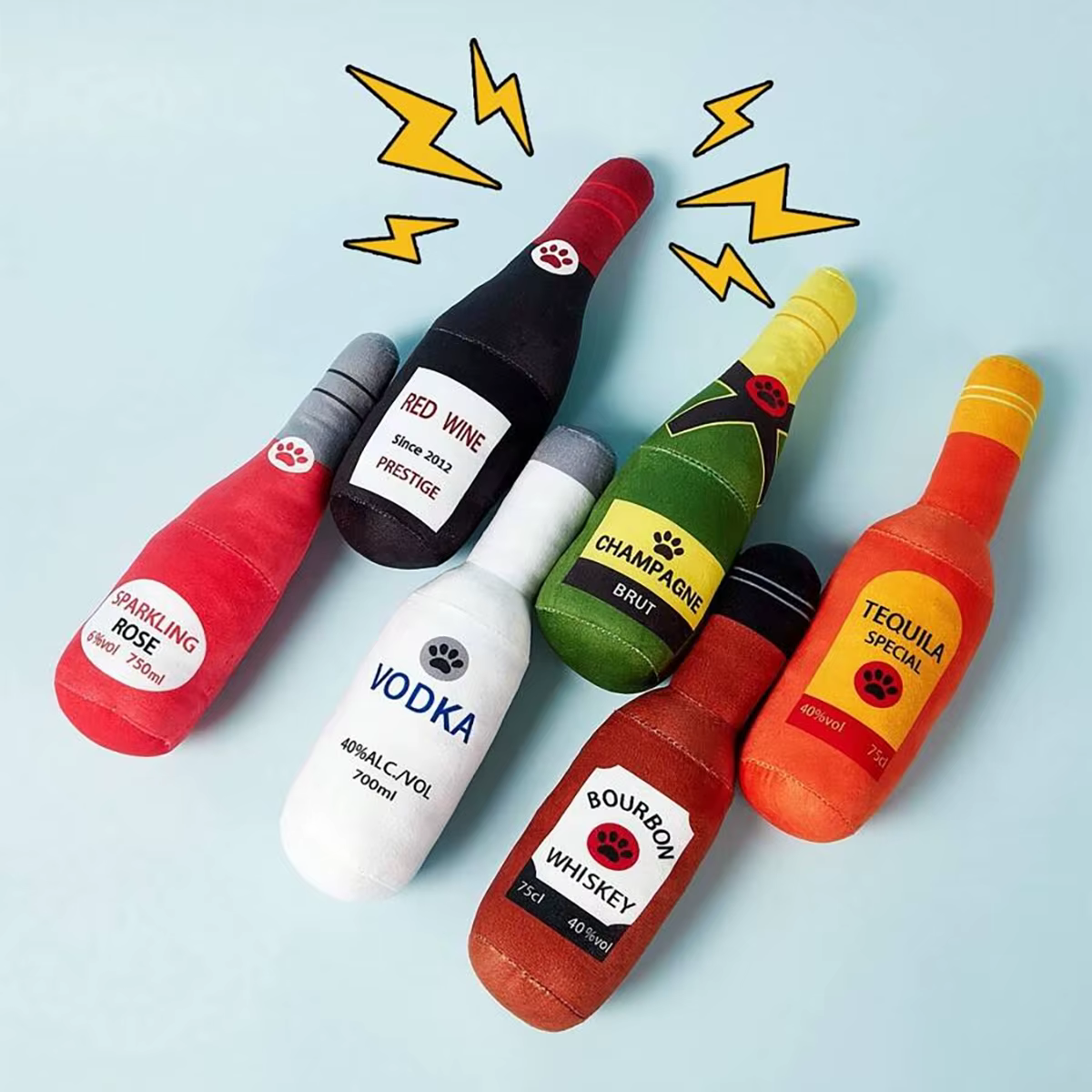 Juguete de peluche botella para perros – Diversión segura - imagen 2