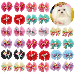 Lazo de encaje voluminoso para perro - detalle elegante en collar