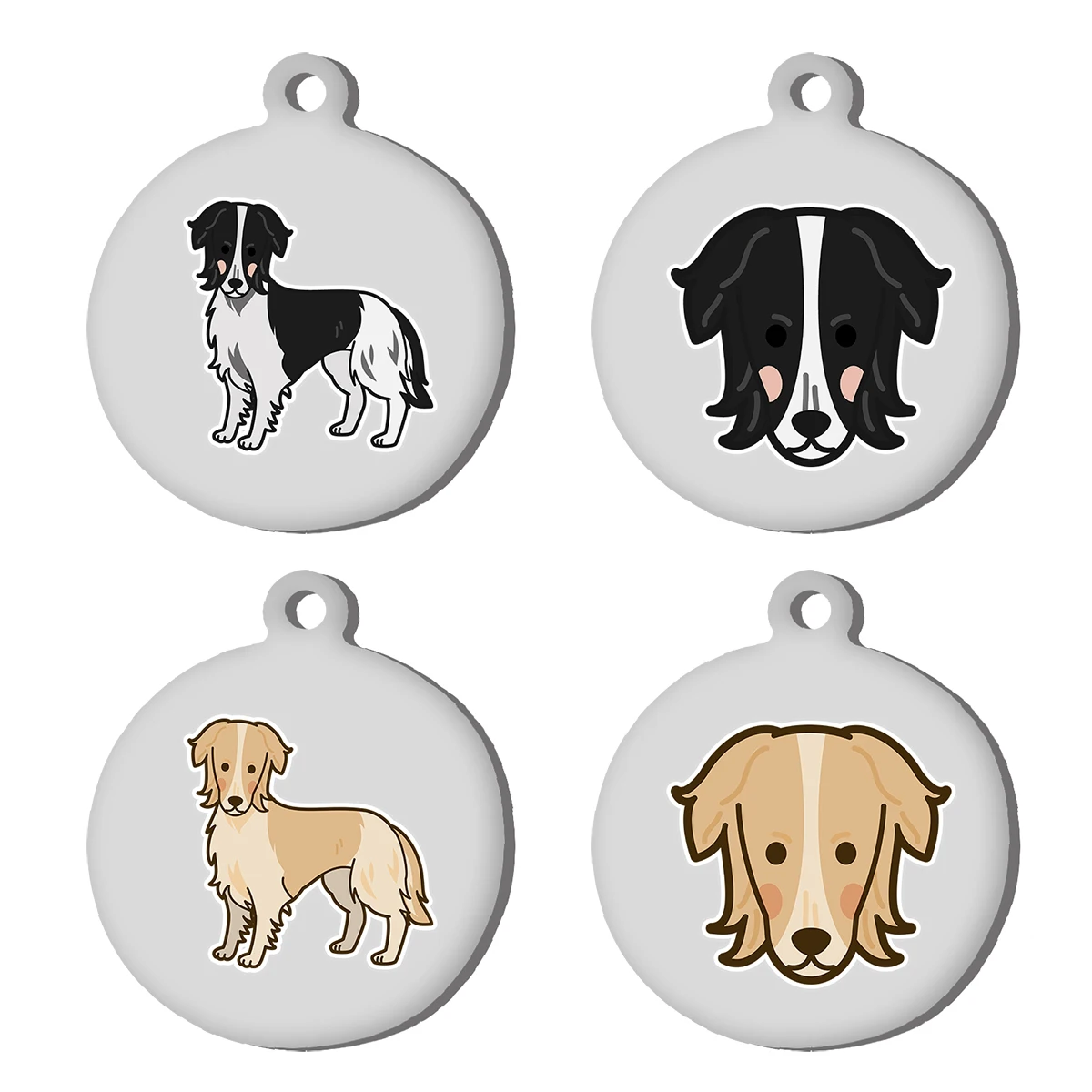Collar con etiqueta de perro BORZOI personalizado, etiqueta de identificación grabada con nombre de acero inoxidable personalizado para Collar de perro, colgante con placa con nombre antipérdida para mascotas - imagen 5