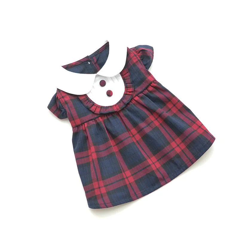 Ropa para perros, vestido para perros, falda a cuadros roja y verde con cuello redondo para niñas, perros pequeños y medianos, atractivo para perros de primavera y verano para peluche - imagen 4