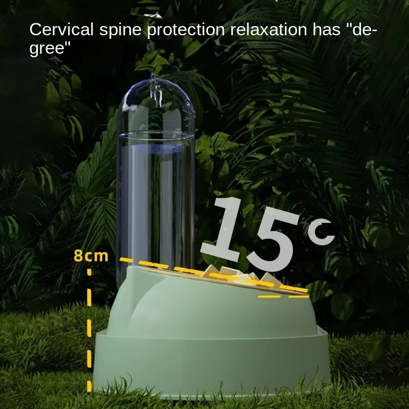 comedero gato Utensilios de comida para mascotas, botella para beber con cinturón de Color, tazón tres en uno, tazón de alimentación y agua para gatos - imagen 5