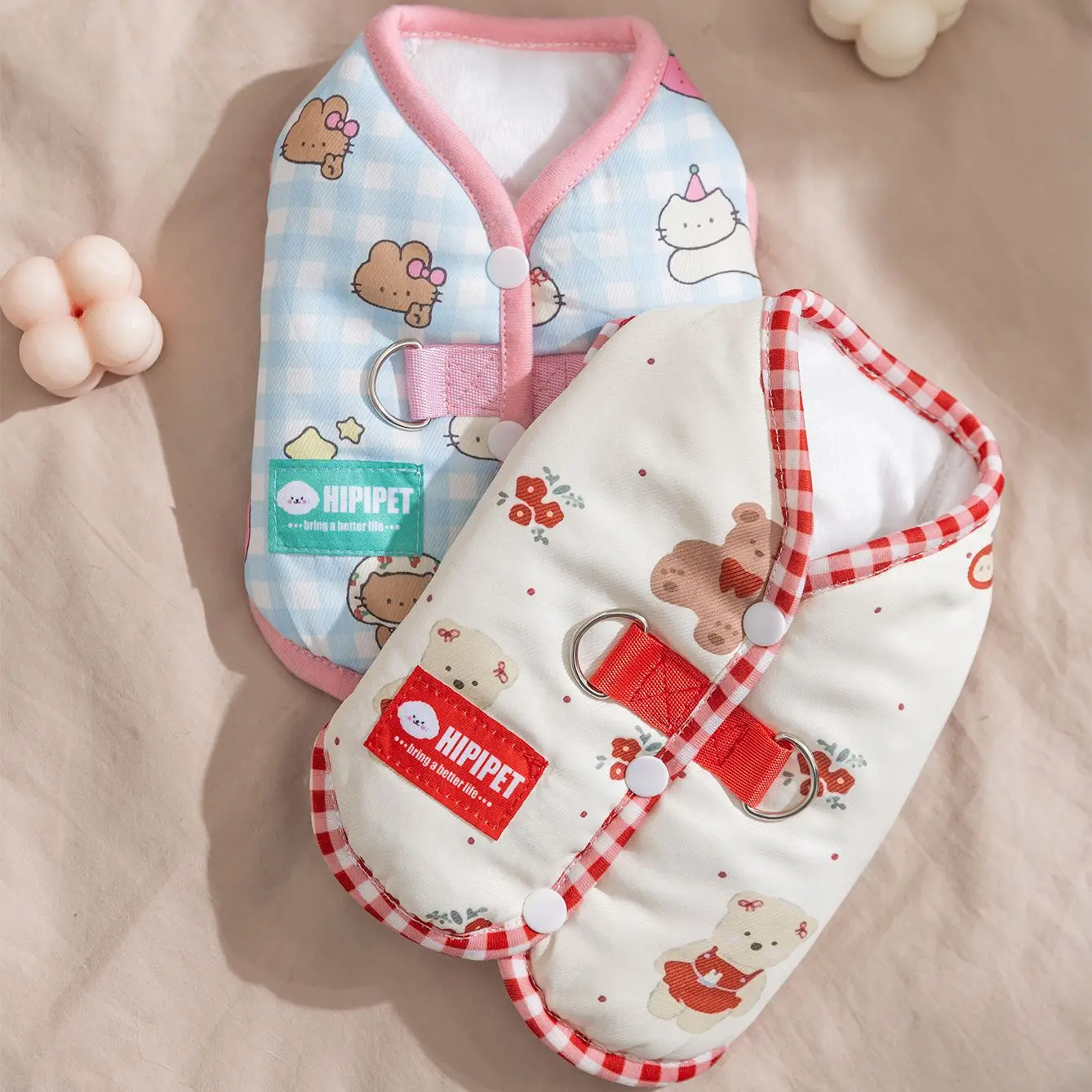 Otoño e Invierno mascota lindo abrigo de dibujos animados chaleco cálido gato perro pequeño y mediano ropa de peluche ropa de cachorro para perros pequeños - imagen 3