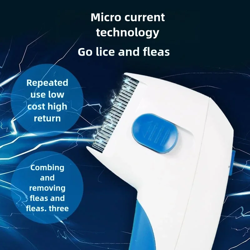 Peine eléctrico antipolices para mascotas, recogedor de piojos para perros y gatos, potente eliminación de pulgas y piojos, herramienta de descarga eléctrica, accesorios para mascotas - imagen 5