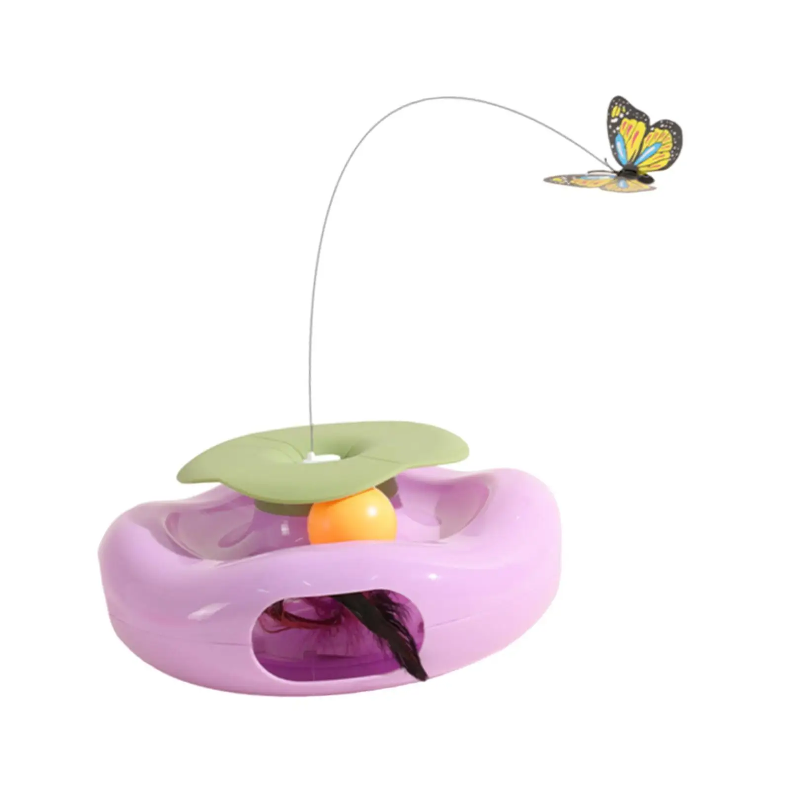 Cat Interactive Exercise Supplies Portable Lightweight Electric Butterfly with Feather for Indoor Cats