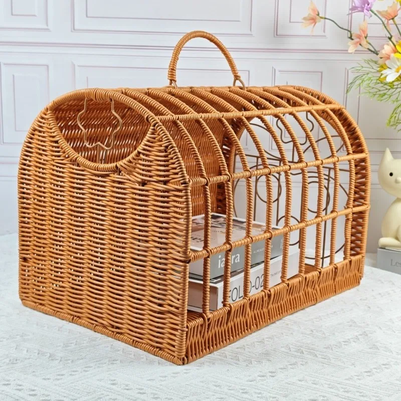Bolsa de transporte para gatos con cama de ratán transpirable - imagen 5