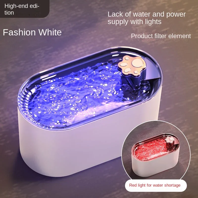 Fuente de agua inteligente para mascotas, alimentador automático de 3L con luz LED ultrasilenciosa, dispensador de bebidas eléctrico con USB - imagen 5