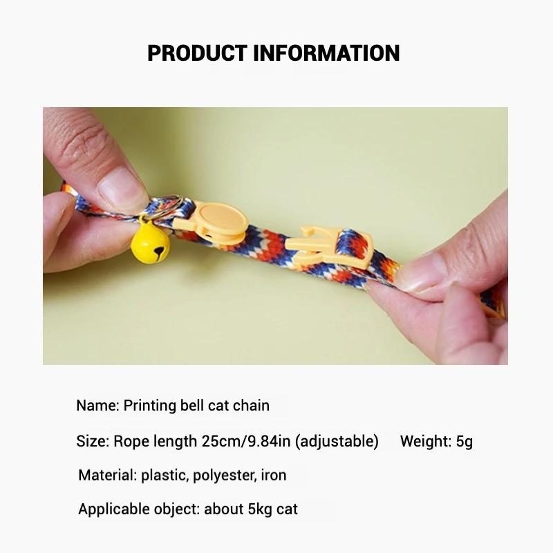 Collar para mascotas con campana, Collar ajustable colorido para gatitos, Collar de seguridad, campana, suministros para mascotas, accesorios de vestir para mascotas - imagen 4