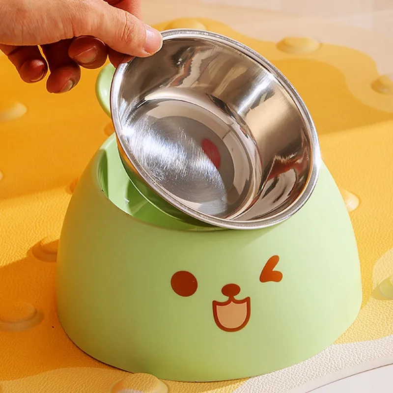 Cuenco de comida antideslizante acero inoxidable para perros y gatos