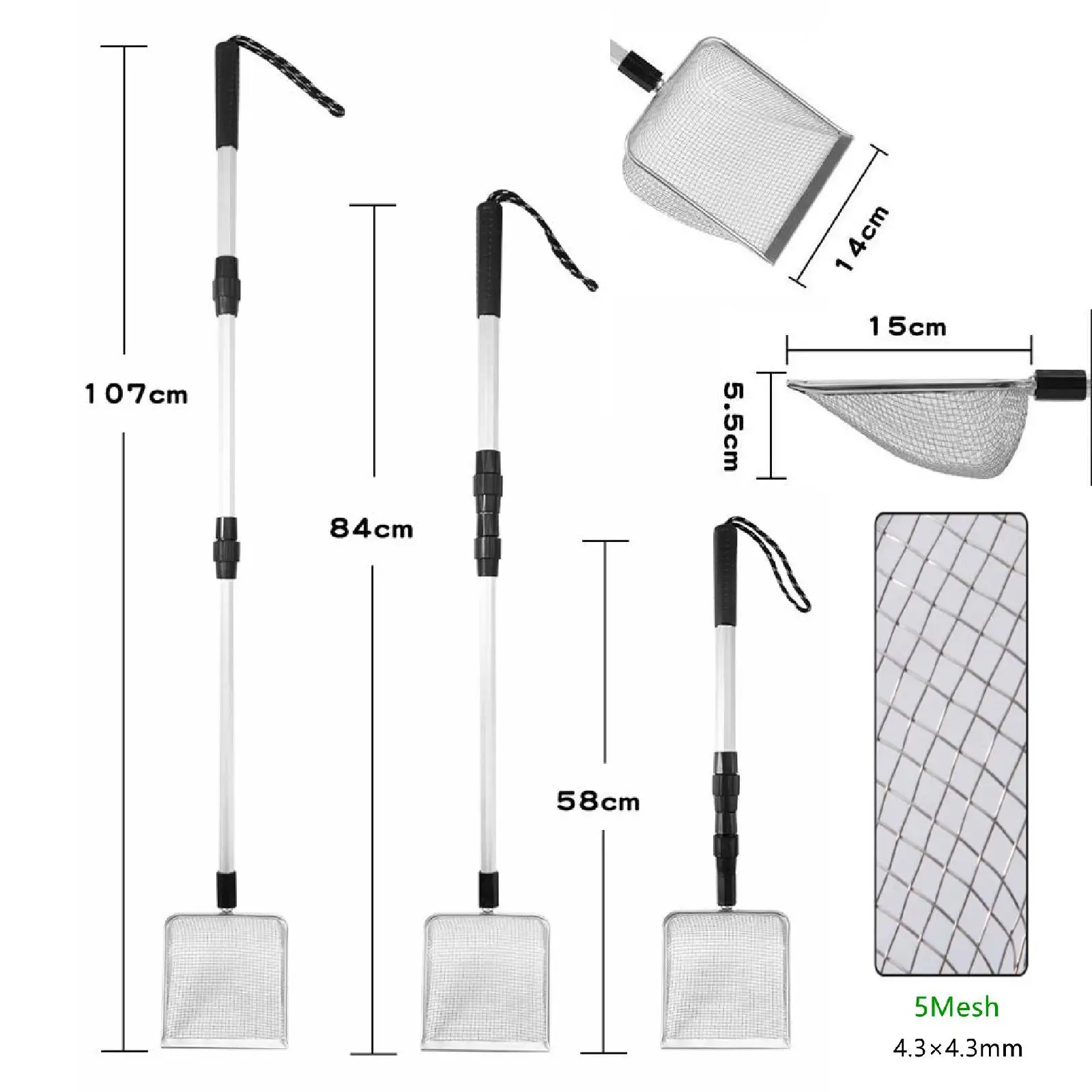 Extendable Cat Litter Comfortable Handle Nonstick Sifter Poop Sifting for Rabbits Kittens Bunny Puppy Pets Supplies