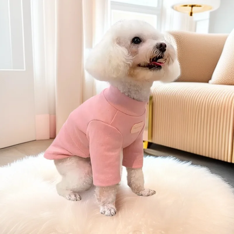 Camisa con Base contrastante para mascotas, ropa para mascotas con bonito oso de peluche para perros pequeños, ropa para perros pequeños, ropa para cachorros, otoño e invierno - imagen 4