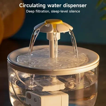Fuente de agua para mascotas, filtro automático, bebedero eléctrico silencioso USB para gatos, bebedero de filtring de recircular de 1200mL para gatos, dispensador de agua - imagen 4