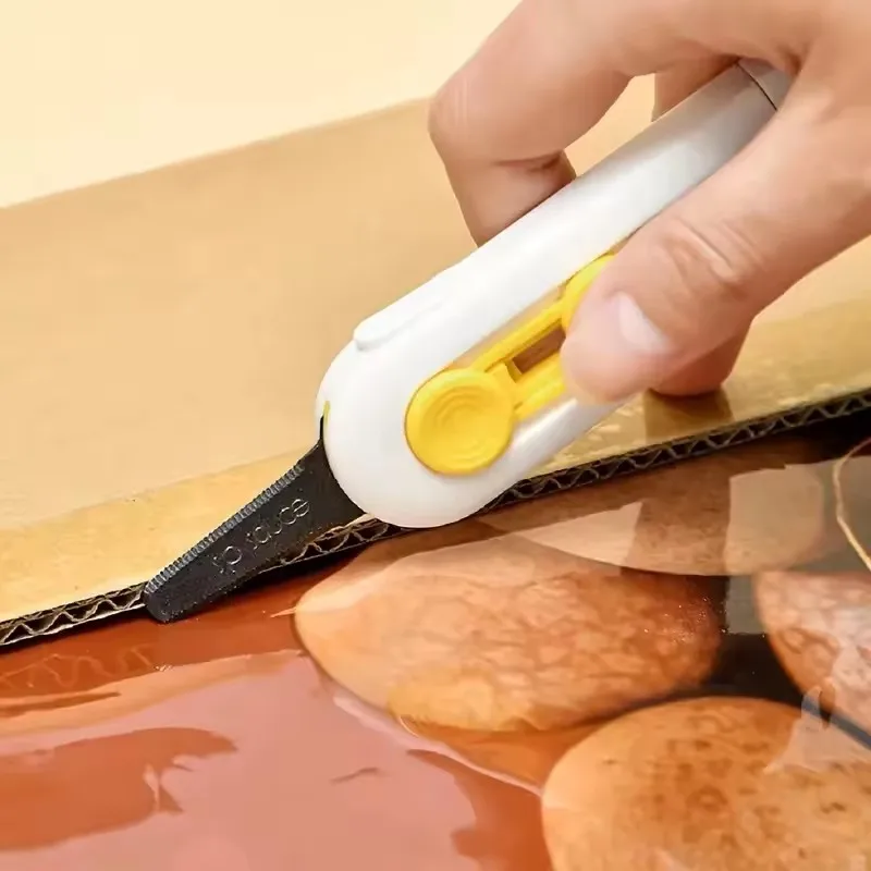 Cuchillo de apertura de mensajería magnético, cuchillos de desempaquetado de mensajería portátiles multifuncionales, herramienta de arte de rebote de bloqueo automático retráctil - imagen 5