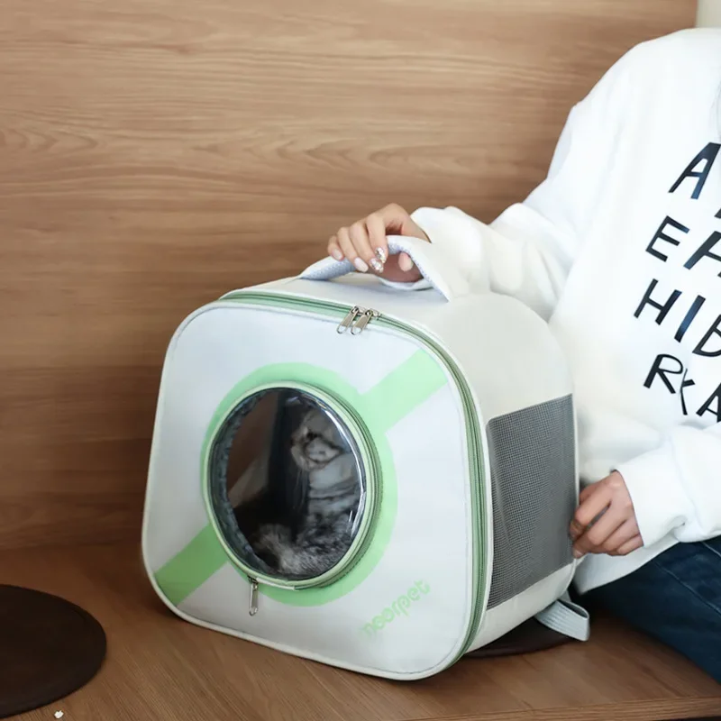 Bolsa de platillo volador, mochila para mascotas, bolsa plegable portátil transpirable para gatos, mochila para gatos, transportador de animales pequeños - imagen 3