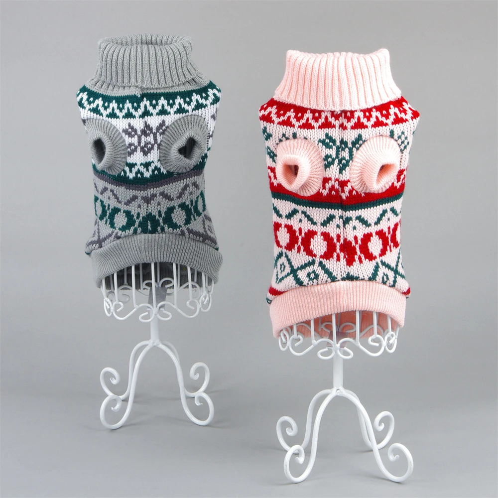 Suéter de punto para mascotas, ropa de invierno para perros pequeños y medianos, Chihuahua, mantener el calor, disfraz de cachorro y gato, abrigo de punto para mascotas, moda - imagen 5