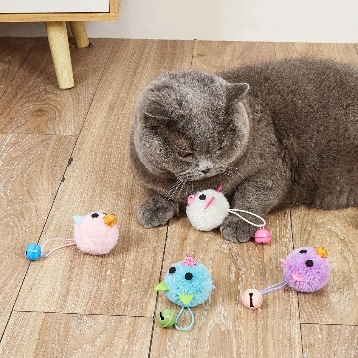 Juguetes para gatos, cuerdas elásticas, lindos juguetes para ratones, campanas, juguetes de peluche entretenidos, suministros para mascotas, accesorios para perros pequeños