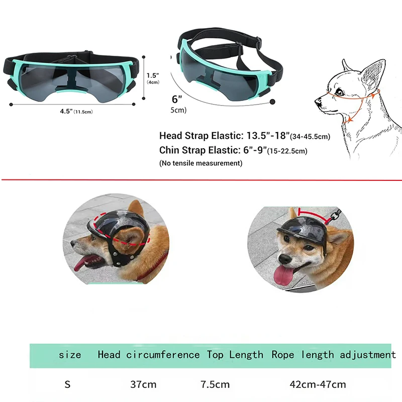 Gafas para perros con casco para perros pequeños, casco para cachorros y gafas de sol para perros pequeños, conducción al aire libre, caminar, andar en bicicleta - imagen 2