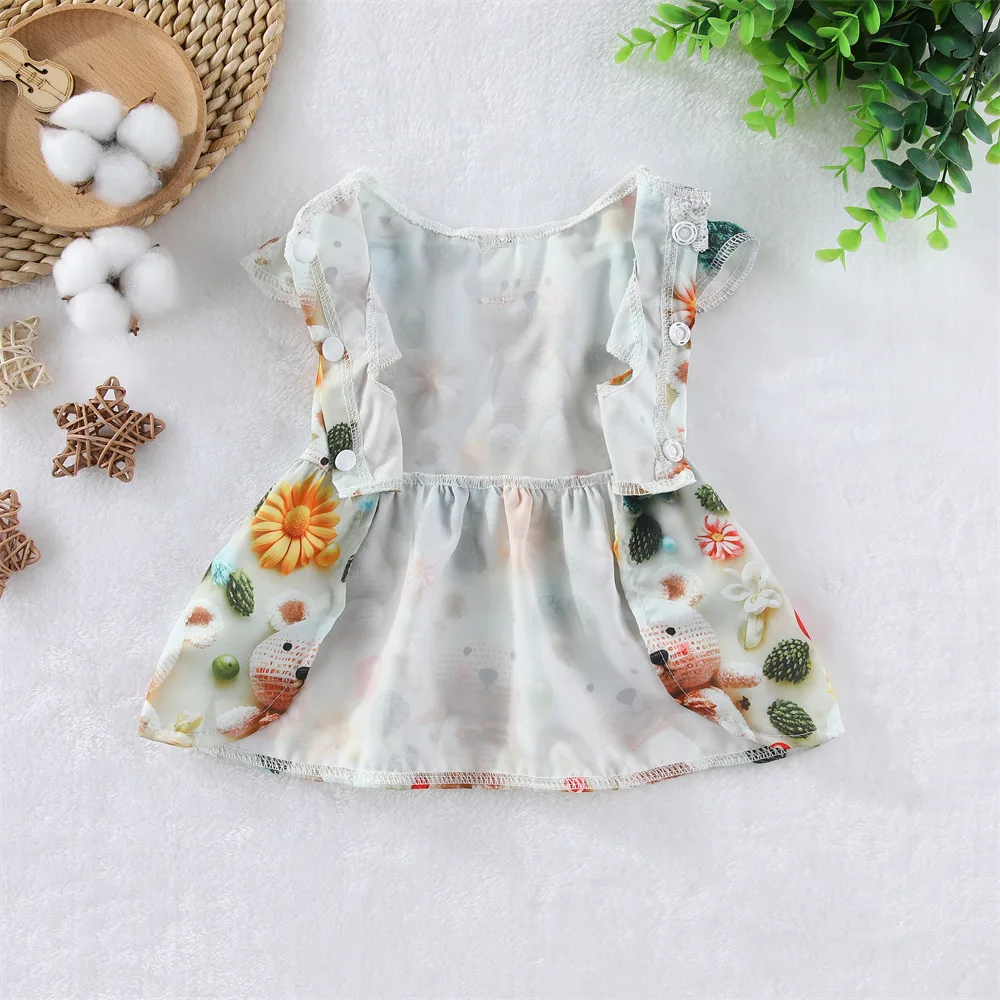 Vestido de falda con estampado 3D de verano para perros pequeños y medianos, vestidos novedosos para mascotas, ropa Corgi Shiba Inu Beagle, trajes de ropa para mascotas - imagen 4
