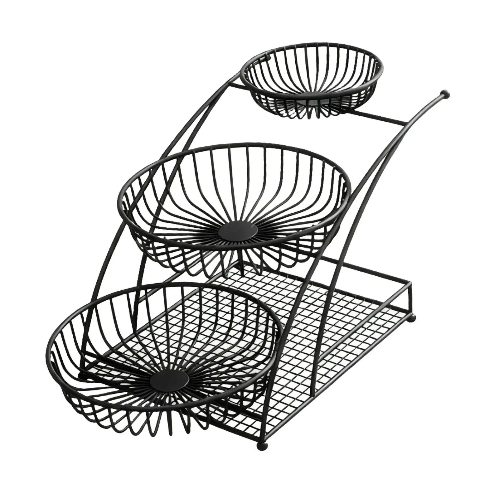 Cesta de frutas de 3 niveles, organizador de artículos diversos de escritorio, soporte de fruta, decoración para encimera - imagen 4