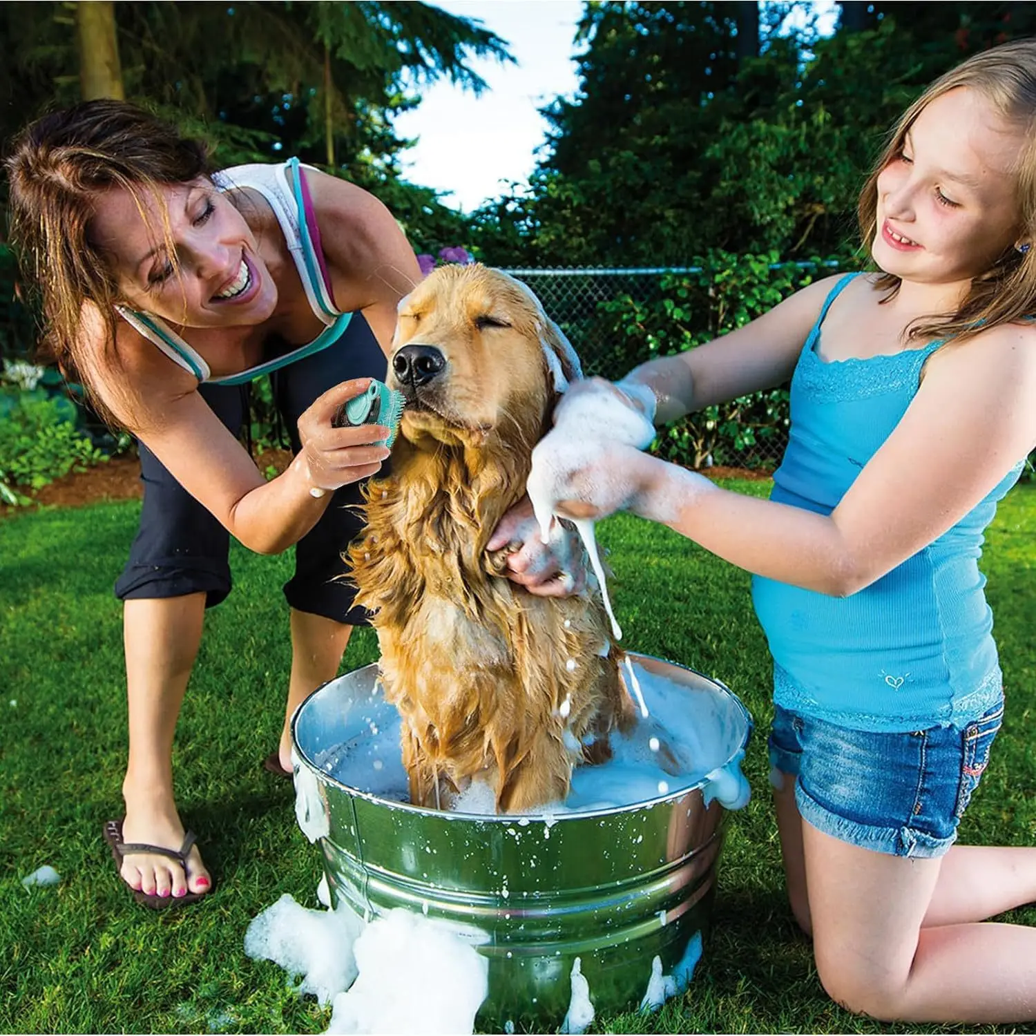 Cepillo de ducha de pelo largo para mascotas, peines de masaje táctiles para perros y gatos, Golden Retriever, accesorios de aseo - imagen 4