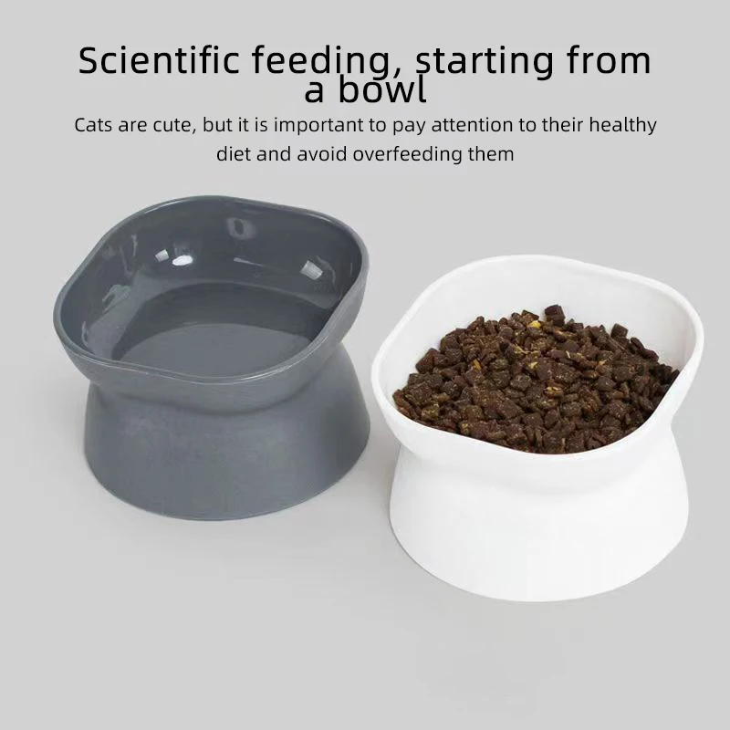 Cuenco de comida para gatos/perros de doble uso, comedero elevado antivómitos para gatos, cuencos de alimentación de plástico para perros sin estrés - imagen 5