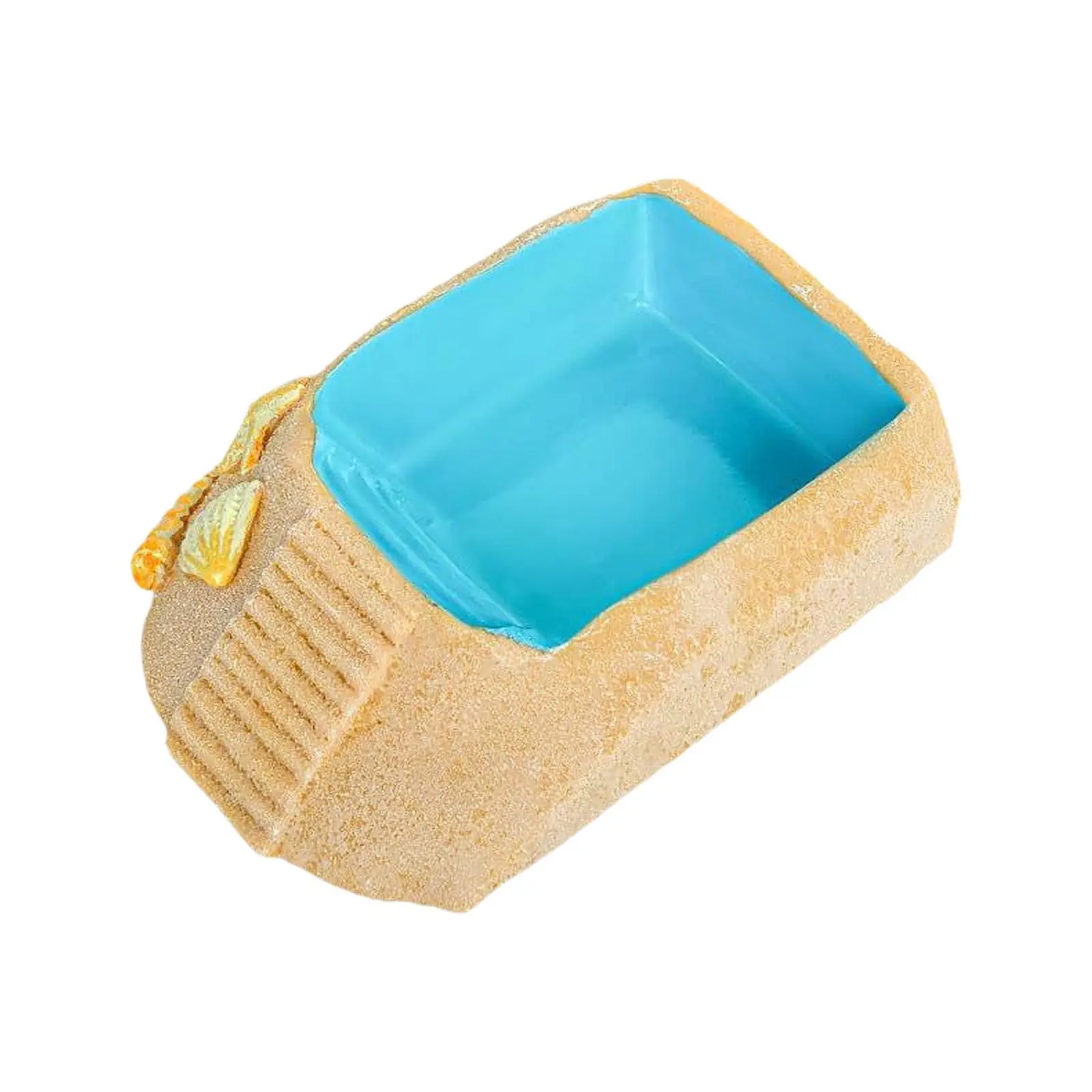 Cuenco de agua de cangrejo ermitaño, jaula para tanque de acuario, accesorio de resina, plato de comida de agua para cangrejo ermitaño - imagen 2