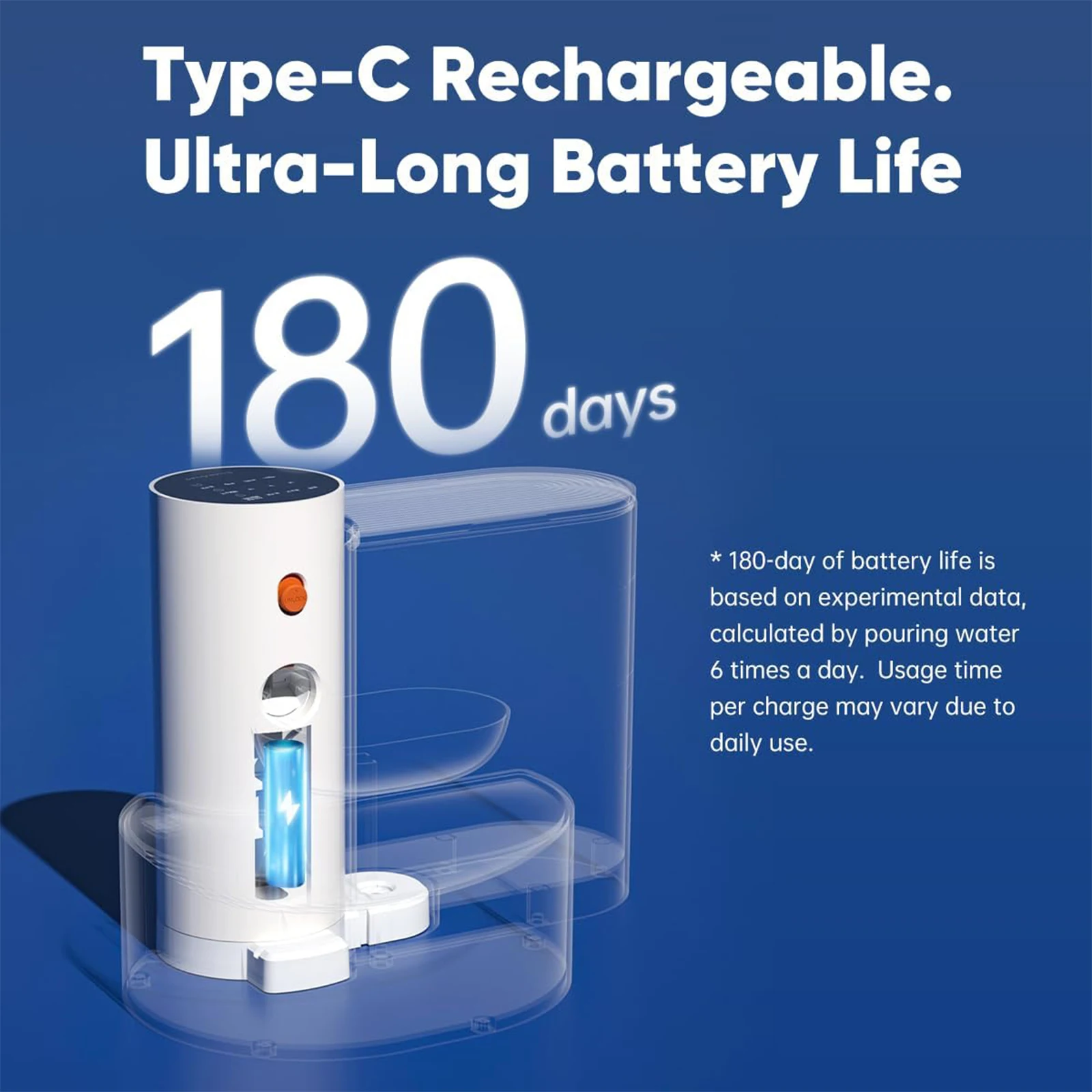 Caja de arena para gatos, inodoro para gatos de 65L con autolimpieza automática, gran capacidad + dispensador de agua inalámbrico para gatos de 3L, fuente de agua inteligente recargable sin filtro, juego inteligente silencioso para mascotas - imagen 5