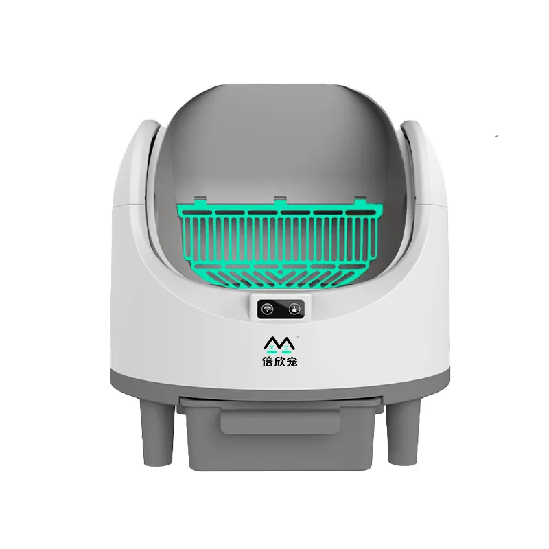 Caja de arena automática para gatos, limpieza eléctrica inteligente extragrande, a prueba de salpicaduras, tipo abierto, desodorante antibacteriano, inodoro para gatos