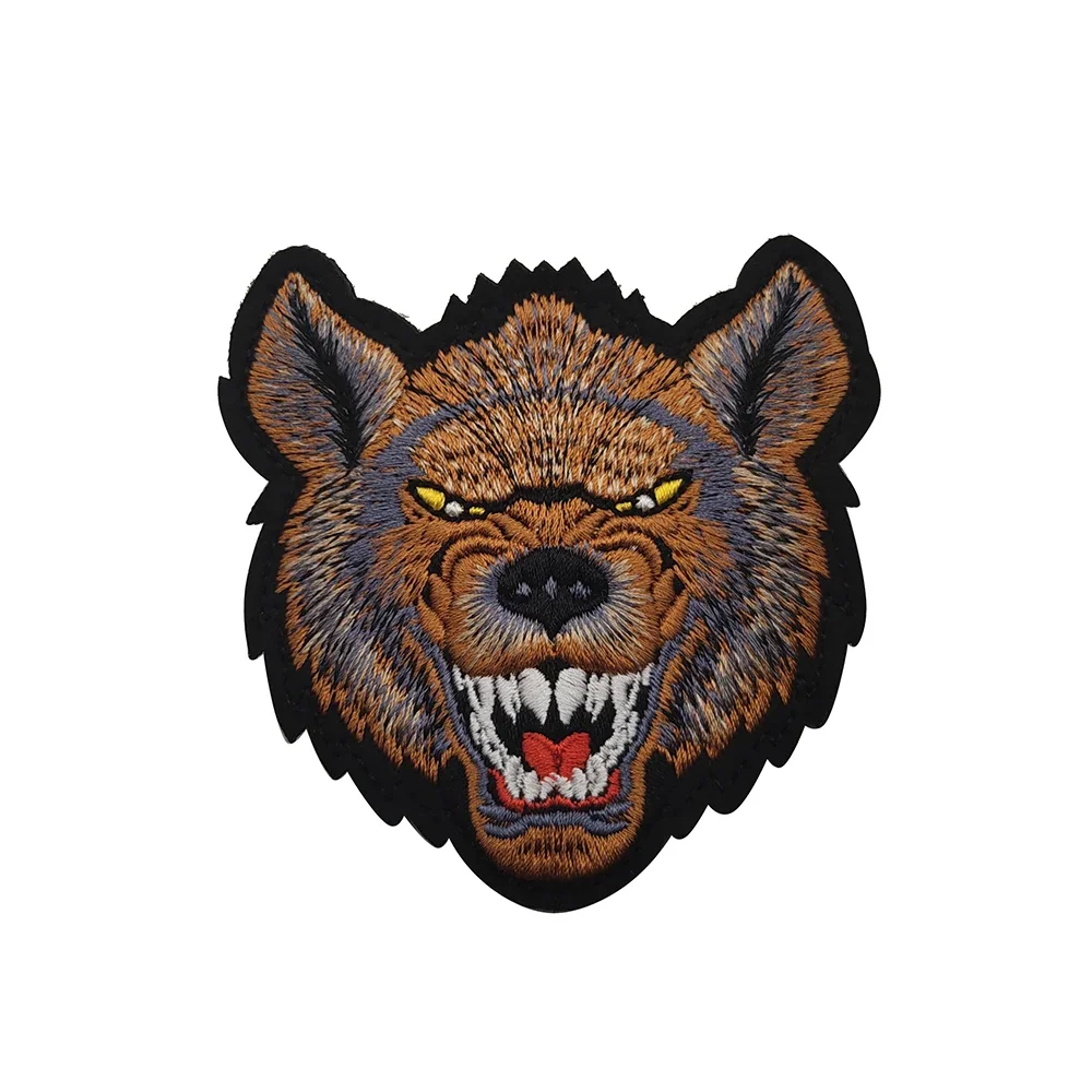 Parche bordado de animales, brazalete, insignia, apliques de adorno, apliques, tiburón, águila, oso, leopardo, parches tácticos - imagen 2