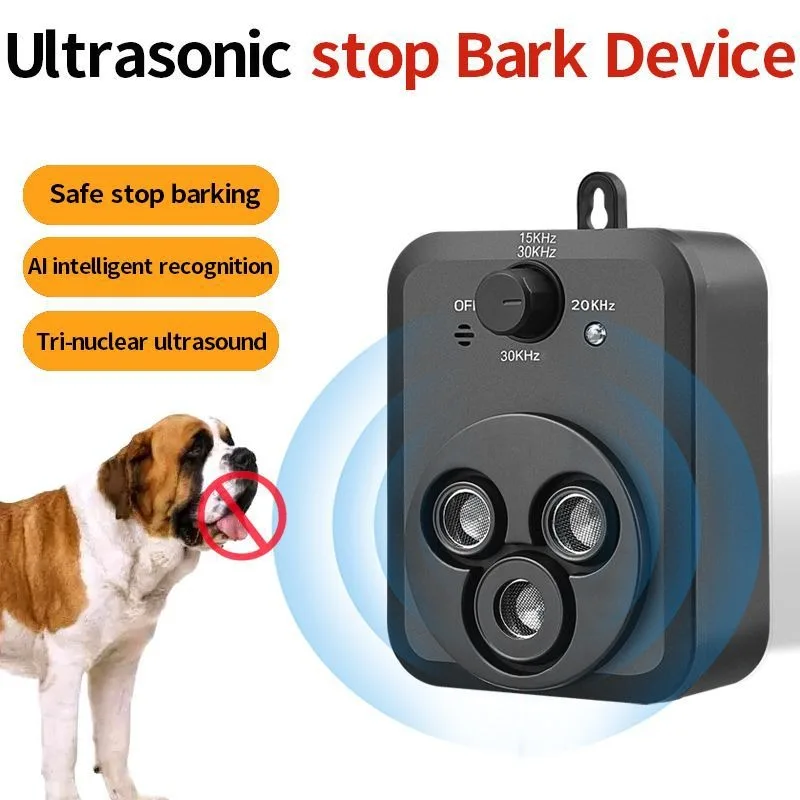 Dispositivo antiladridos con 3 niveles ultrasónicos, tapón automático para ladridos, herramienta disuasoria para ladridos de perros, rango de 50 pies, entrenamiento para perros, 1 Uds. - imagen 4