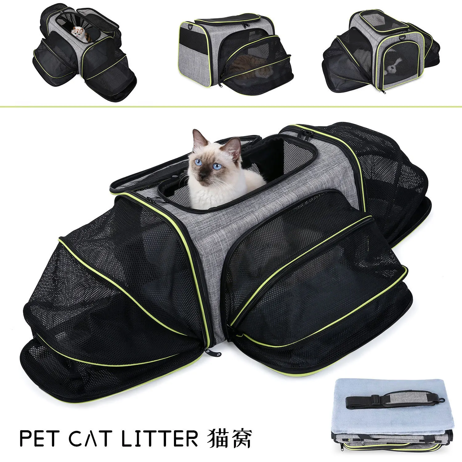 Transportín extensible para gatos plegable y transpirable - imagen 2