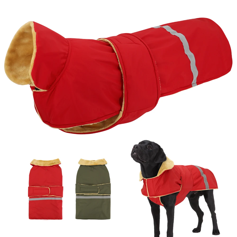 Chaqueta de invierno para perro grande, abrigo reflectante impermeable para mascotas, chaleco para perros medianos y grandes, ropa cálida para exteriores