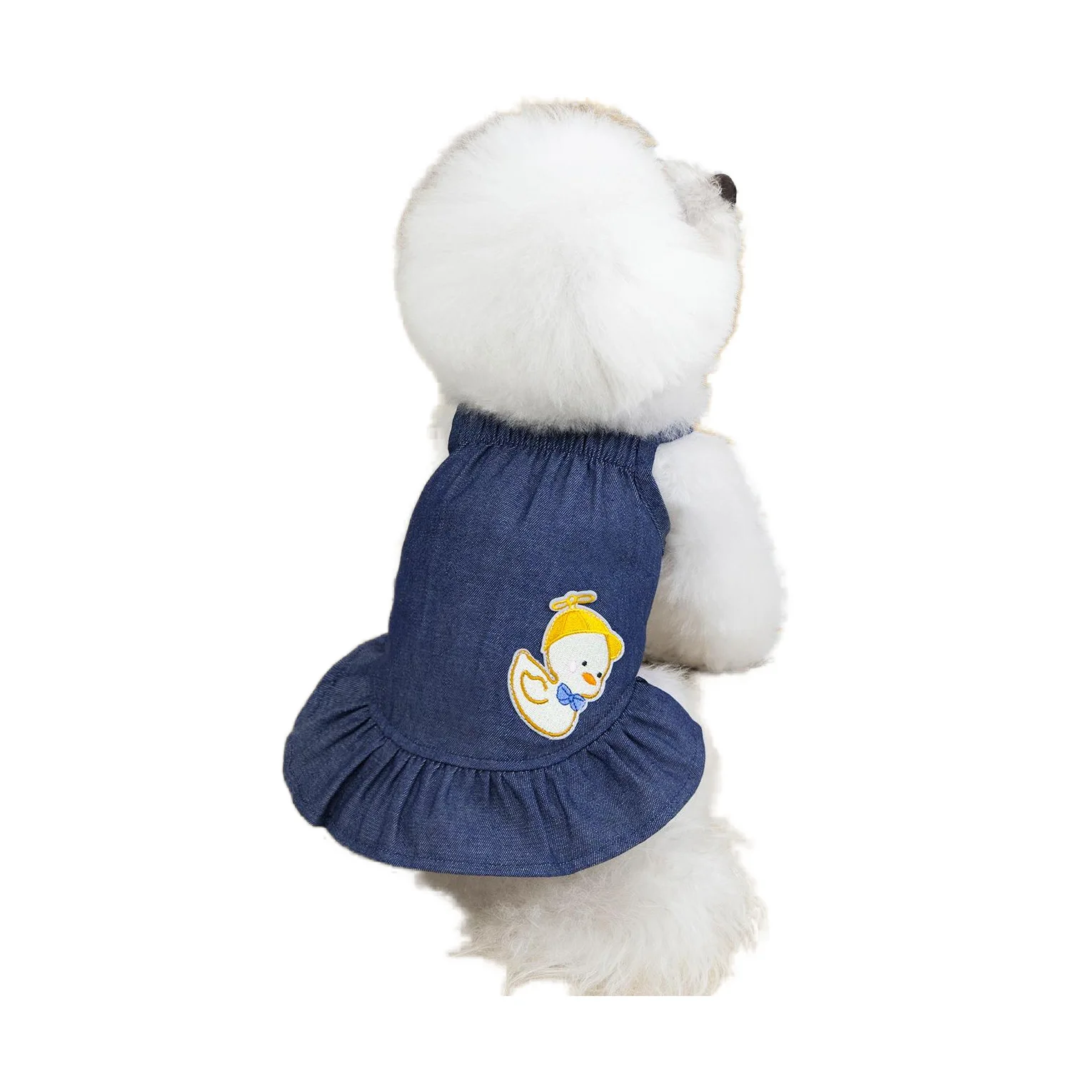 Falda con tirantes de vaquero para mascotas, falda fina y bonita de peluche para perros pequeños, ropa para perros pequeños y cachorros - imagen 5