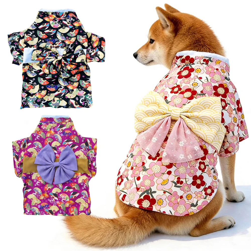 Kimono estampado abanico para perros y gatos pequeños - imagen 3